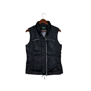 United Colors of Benetton Black Down Filled Puffer Vest Zip Up Winter